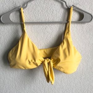Andie Carmela Tie Front Bikini Top Sun Yellow Large Swim